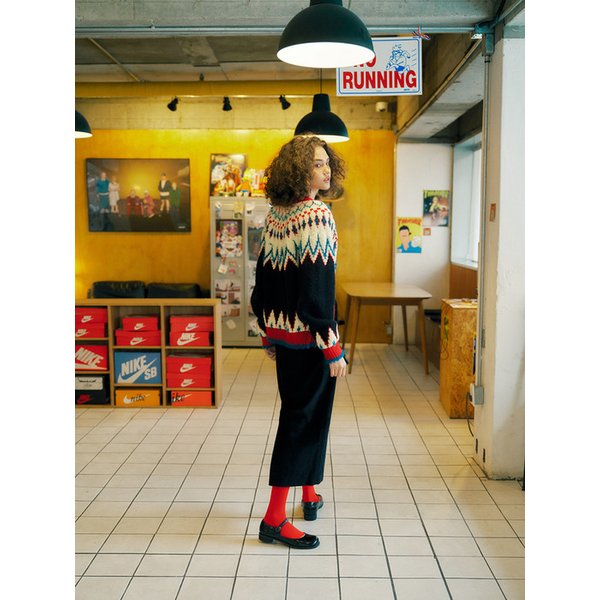 Corduroy Long Skirt (Black)