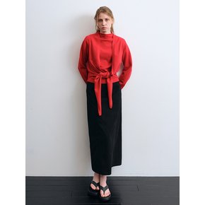 Rachel Mock-neck Knit Top (Red)