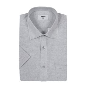 (일반핏)시원하고 착용감좋은 쾌적한    카치온 슬럽 솔리드 반소매셔츠(ROUSG0207-GY)