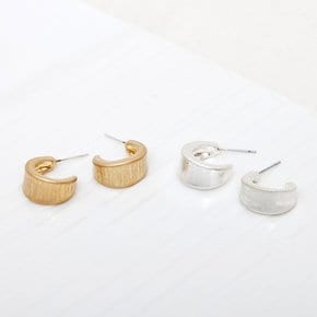 엘키라 92.5 실버 정품 볼드 빈티지 무광 은침 귀걸이