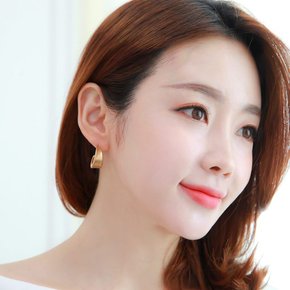 엘키라 92.5 실버 정품 볼드 빈티지 무광 은침 귀걸이