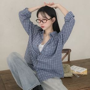 무드 오버핏 체크 긴팔 셔츠 남방 to 2614c_P418467764