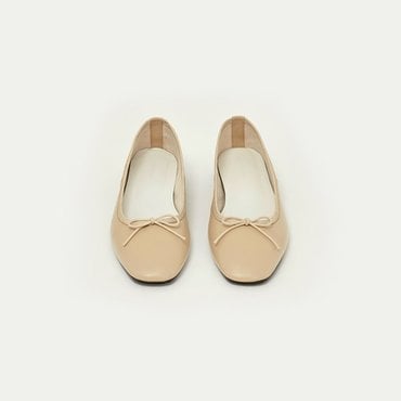 킨더살몬 Marais Ribbon Leather Flat Beige