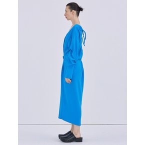 Shirring Backless Long Dress_Blue