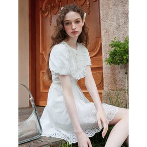 Cest_White angel ruffle dress