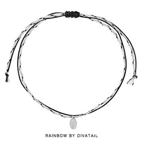 [Rainbow 발찌] 92.5 Silver Initial Black Line Anklet