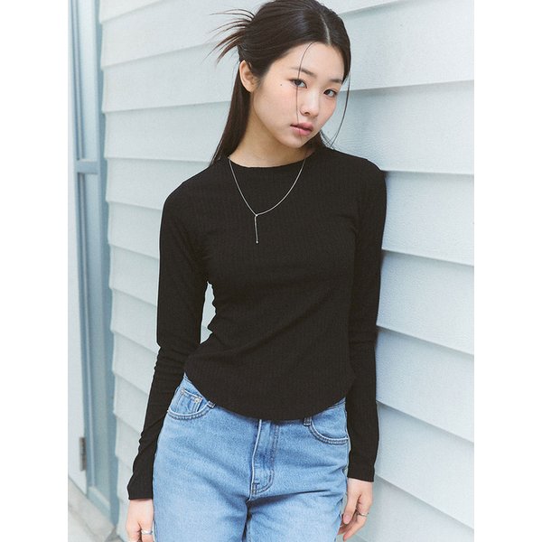 [SPNK] 라운드 넥 티셔츠_블랙