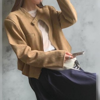 신세계라이브쇼핑 [옷자락] 여성 키치무드 스웨이드 버튼다운 캐주얼 자켓