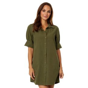 4839035 Lilla P Cuff Sleeve Shirtdress