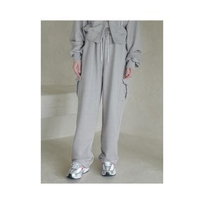 Lossy Pigment Patch Cargo Sweat Pants_gray