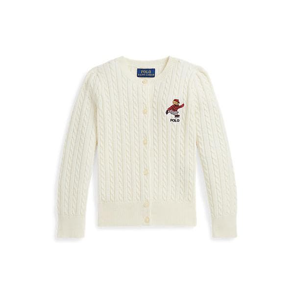 폴로 키즈 여아 2-6세 폴로 베어 미니 케이블 코튼 카디건(CWPOSWER6820549100)