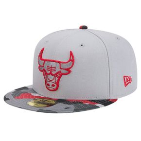 [해외] 1035137 뉴에라 모자 NBA 시카고 불스 Active Color Camo Visor 59FIFTY Fitted Hat Gray