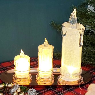 더라임코리아 LED 캔들 크리스탈 무드등 대형 오브제 크리스마스 장식 홈파티