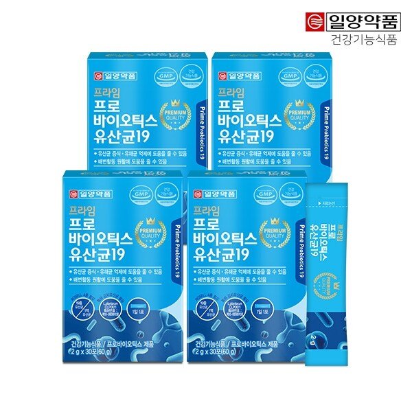 프라임 프로바이오틱스 유산균19 (특허 김치유산균 함유) 2g x 30포 4박스 (총 4개월분)