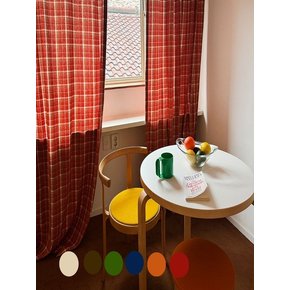 올어바웃 방한 암막 기모 체크커튼 6COLOR