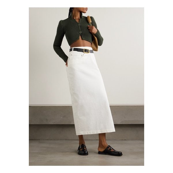 크롭 골지 니트 가디건 그린 1647597340562105