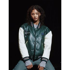 COLOR BLOCK PADDING VARSITY JACKET GR