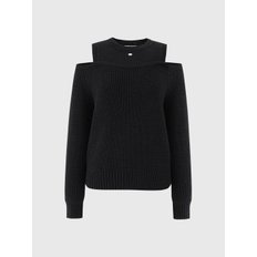 지지 컷아웃 레이어드 니트 탑_블랙 / GIGI CUT OUT LAYERED KNIT TOP_BLACK