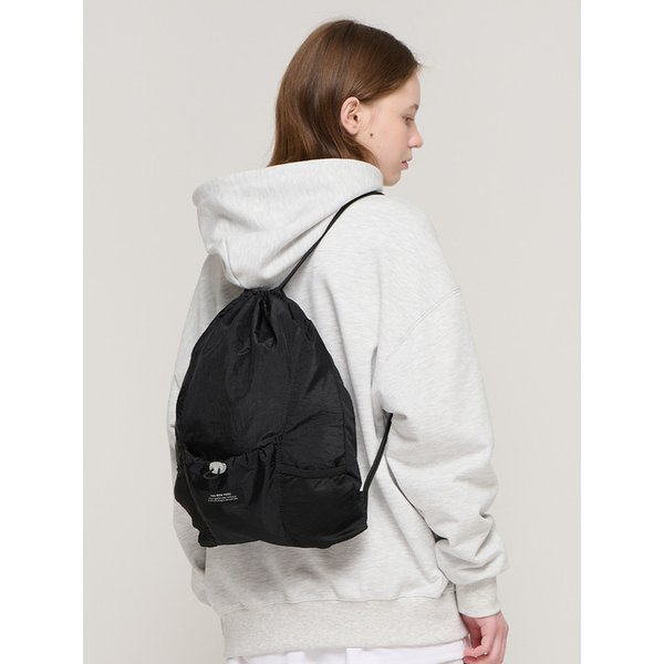 매쉬 포켓 스트링 짐색 백팩 (블랙)