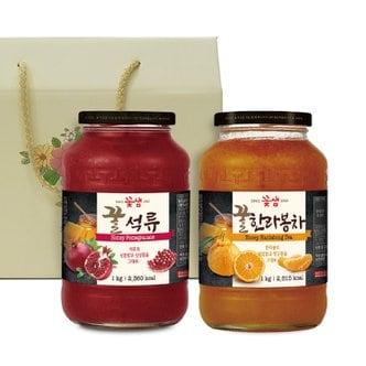 차예마을 석류 한라봉 꿀 과일 청 2종 차선물세트..
