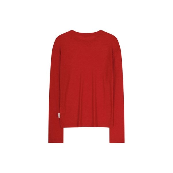 SUPER 120S WOOL JERSEY  LONG SLEEVED TOP (RED)