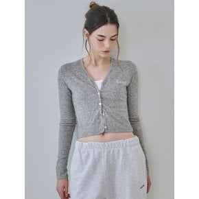 Cozy lazy wool angora v-neck cardigan (Gray)