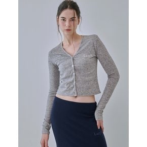 Cozy lazy wool angora v-neck cardigan (Gray)