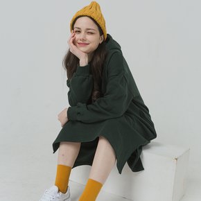기모 무지 롱 후드 티