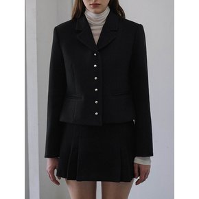 Button Point Wool Jacket [Black]