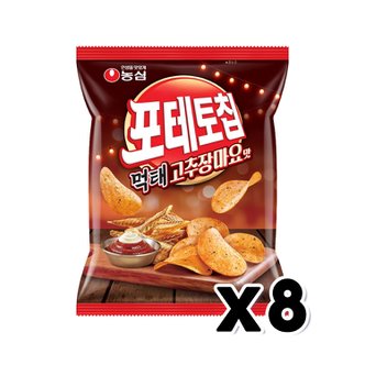  농심 포테토칩 먹태고추장마요맛 봉지스낵 50g x 8개