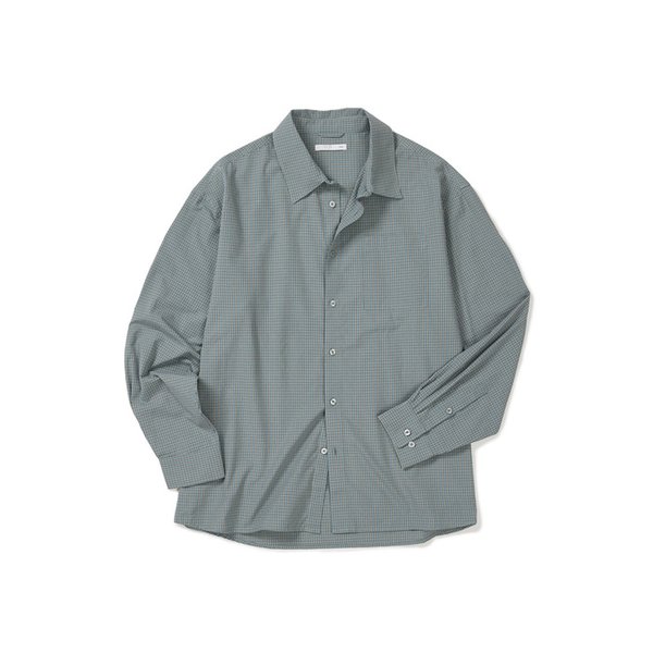 노블 원 포켓 체크 셔츠 GREYISH MINT