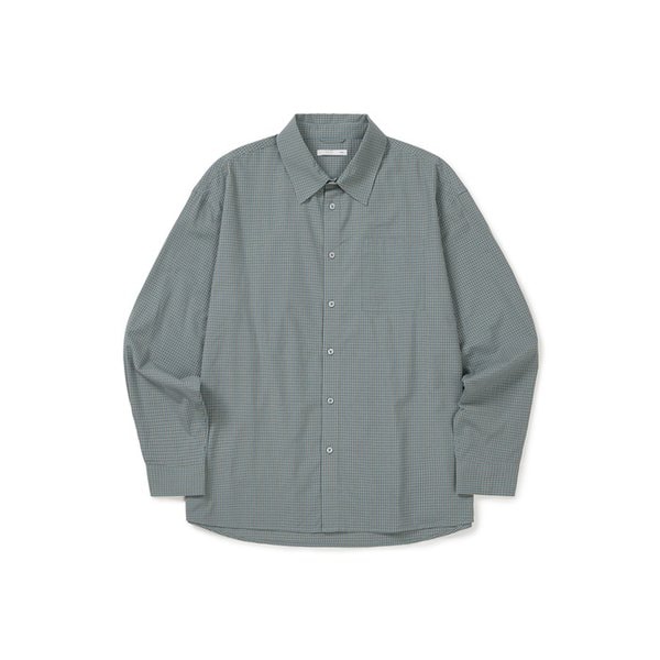 노블 원 포켓 체크 셔츠 GREYISH MINT