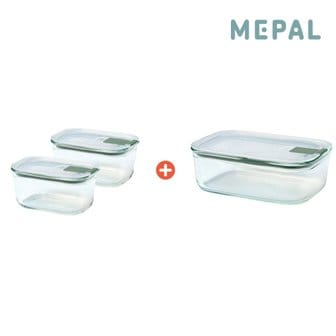 메팔 한국본사 MEPAL  이지클립 글라스 밀폐용기 450+450+1000 ml 세트