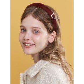 velvet heart cubic hairband_3 colors