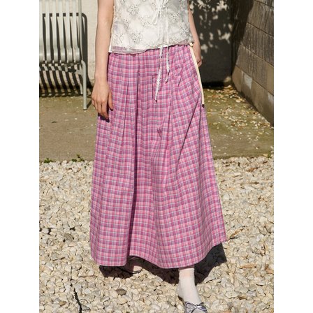 메종르하르 25SS England Check Long Skirt