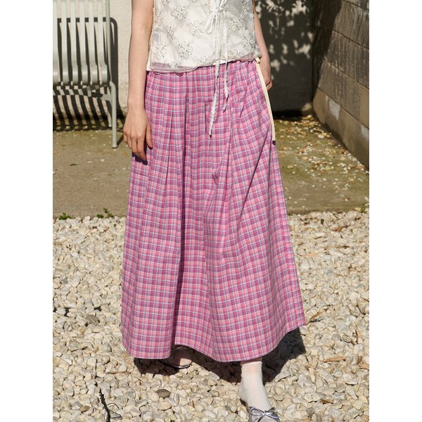 25SS England Check Long Skirt