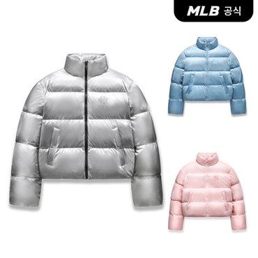 MLB [엠엘비코리아공식] [MLB] 여성 크롭 메탈 유광 커브 패딩 (3 COLOR)