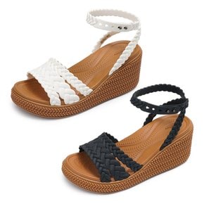 크록스(CROCS) BROOKLYN WOVEN ANKLE STRAP WEDGE 웨지 샌들 (womens) 2종 택1