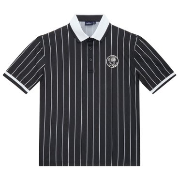 MARTINE GOLF [정상가 238000원]남성 세로스트라이프 폴로셔츠 블랙 (QM0DKS22439)