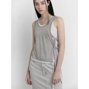 LAYERED SLEEVELESS TOP [GREY]