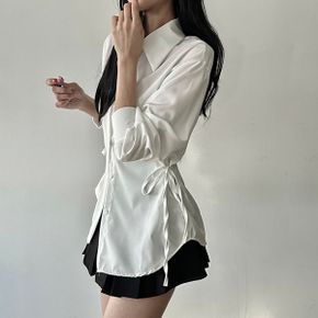 여리 리본 스트랩 슬림핏 긴팔 셔츠 to 2470c_P386604352