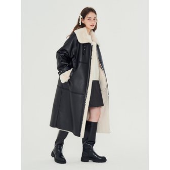 메타퍼 MET eco-fur shearling mustang coat