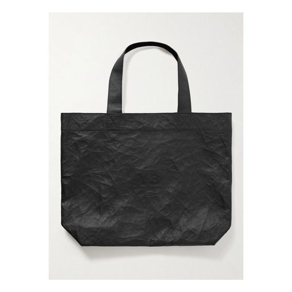 Y-3 디보싱 크링클 가죽 토트 블랙 46376663162943027