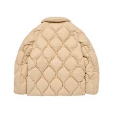 A LOGO EMBLEM PATCH QUILTING DOWN JACKET BEIGE-A로고퀼팅