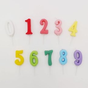 숫자초 0번~9번 10개 숫자모양초 기념일초 pvc 개별포장