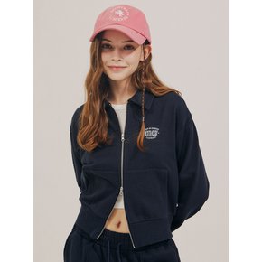 카라 스웨트 집업 [NAVY]