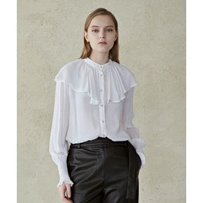 RUFFLE COLLAR BLOUSE_WHITE