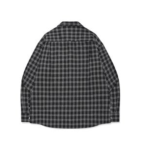 SP POCKET ALTERNATE CHECKED OVERFIT SHIRT-BLACK