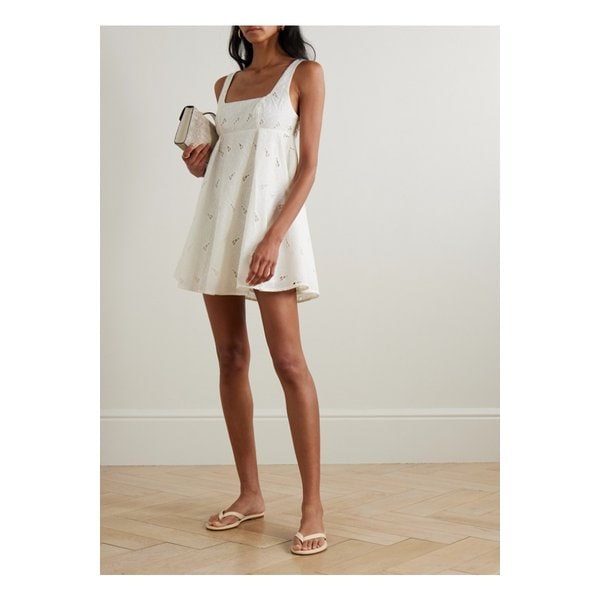 페이스풀 로비스 브로드리 앙글레즈 포플린 미니 드레스 화이트 46376663162902681