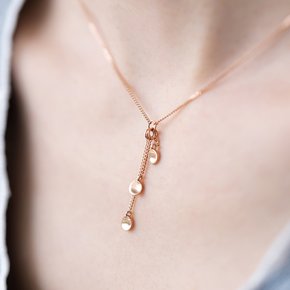 14K 18K 목걸이 체인 드롭 작은 얇은 테슬 금 골드 명품 여자 목걸이